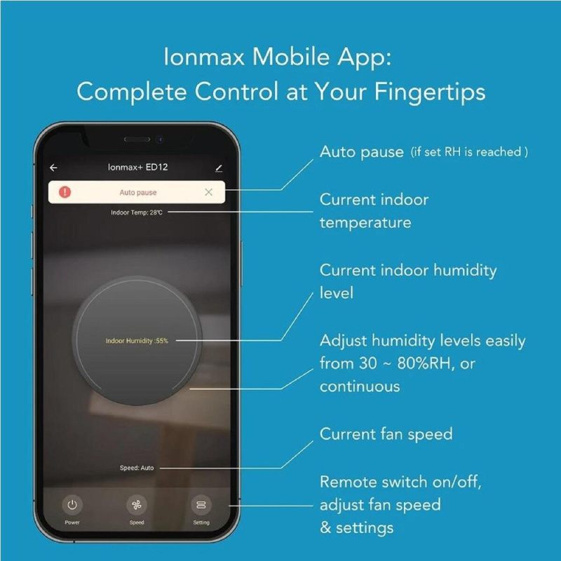 Ionmax+ ED18 19L Smart Industrial Dehumidifier App