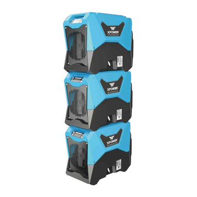 XPOWER 85L Commercial LGR Dehumidifier with Wheels and Mobility Handle Stacked