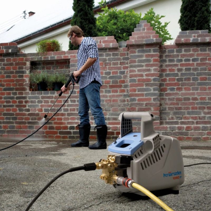 Kranzle K1050P Cold Water Pressure Washer Being Used on Brick Wall