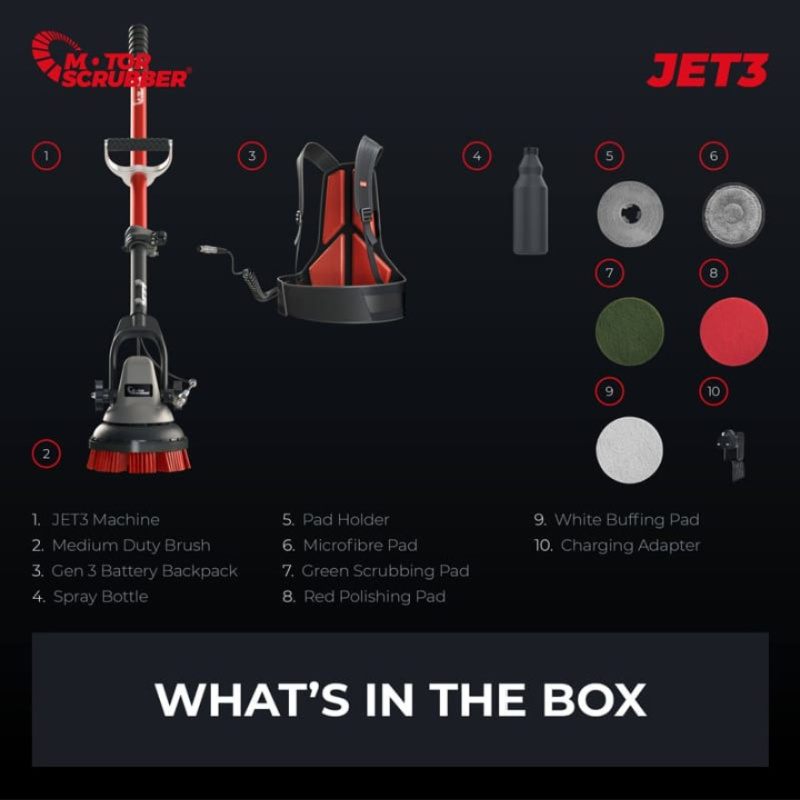 MotorScrubber JET3 Included Accessories