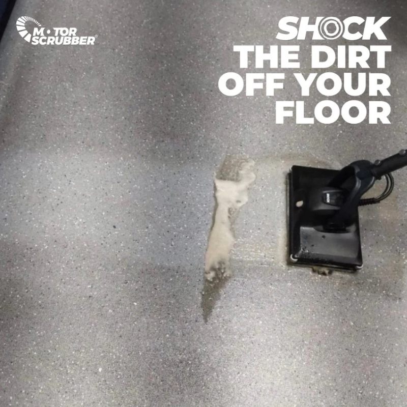 Motorscrubber Shock Orbital Scrubber Used on Dirty Floor