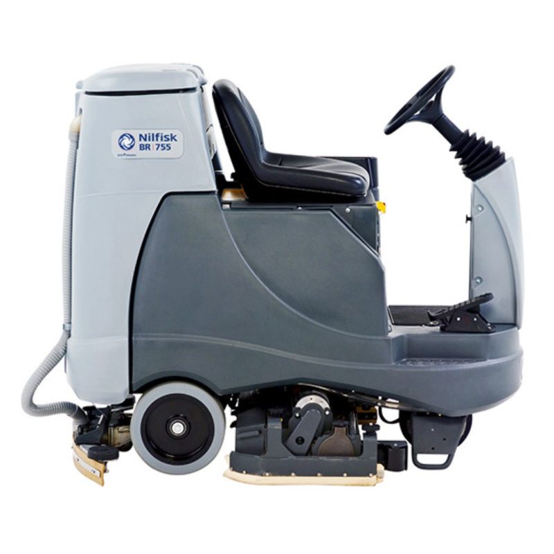 Nilfisk BR755 Mid Sized Ride-On Scrubber Dryer Side View