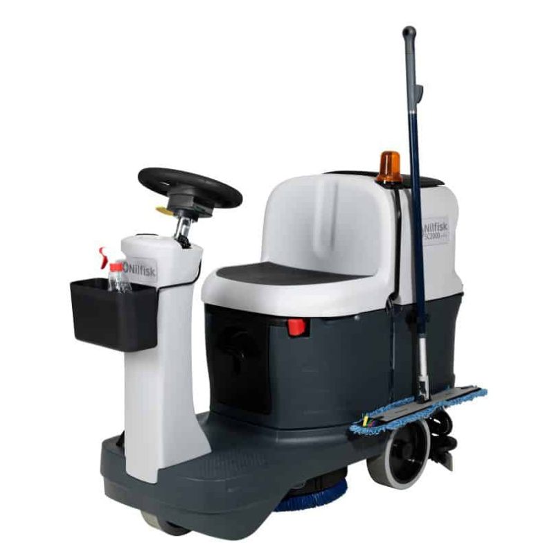 Nilfisk SC2000 Compact Ride-On Scrubber Dryer Front Angle View