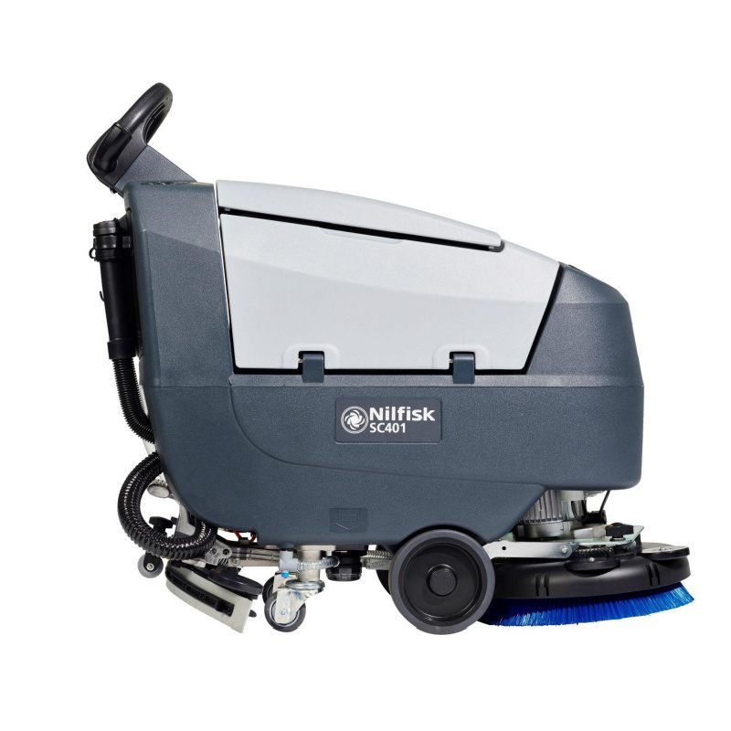 Nilfisk SC401 Mid Sized Walk Behind Scrubber Dryer Left Side View