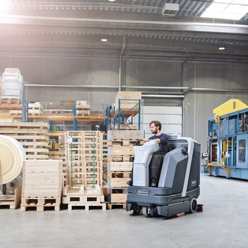 Nilfisk SC6000 Ride On Scrubber In Warehouse