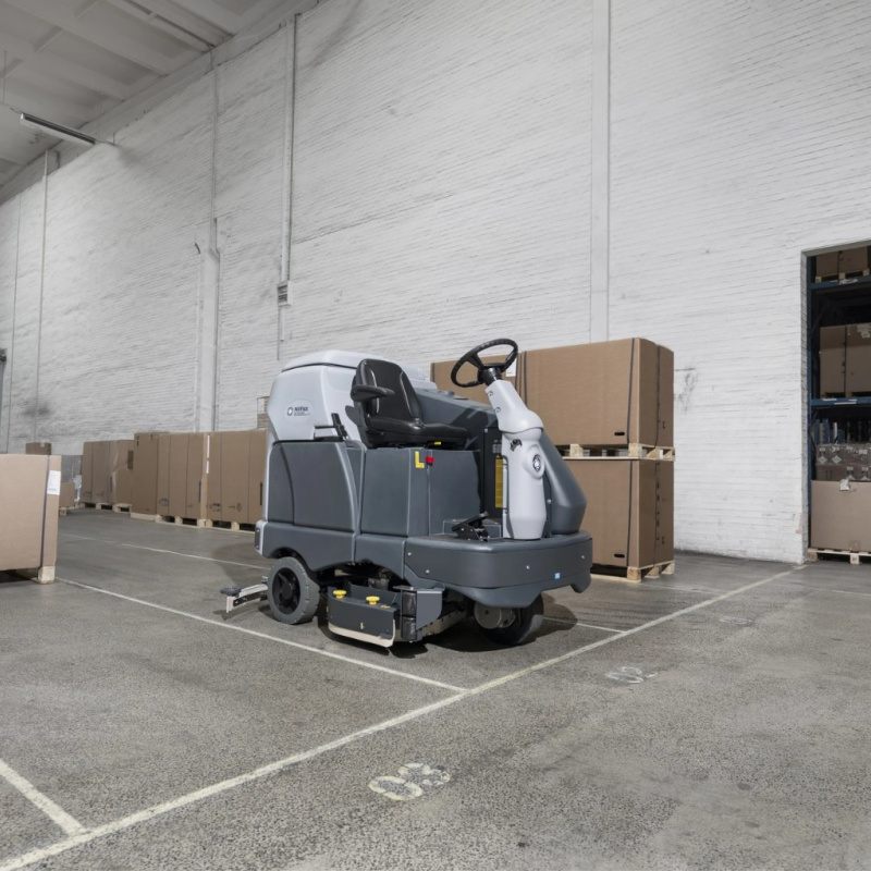 Nilfisk SC6500 Large Ride-On Scrubber Dryer Parked