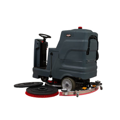 Polivac Mitchell BRUMBY Ride On Floor Scrubber Dryer Angle