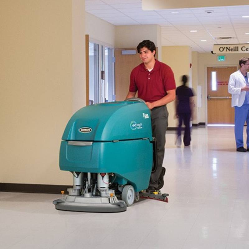 Tennant 500E Walk Behind Floor Scrubber In Hospital