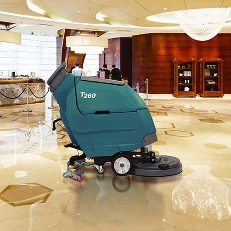 Tennant T260 Walk Behind Floor Scrubber Action