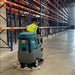 Tennant T560 Micro Ride-On Floor Scrubber Action