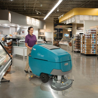 Tennant T600E Walk Behind Floor Scrubber Action