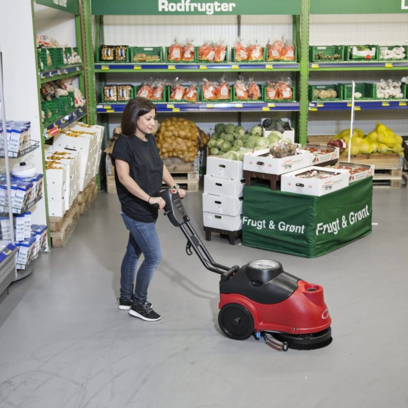 Viper AS380 15B Walk Behind Scrubber Dryer In Supermarket