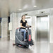 Viper AS530R 20 Batter Ride On Scrubber Next to Lift